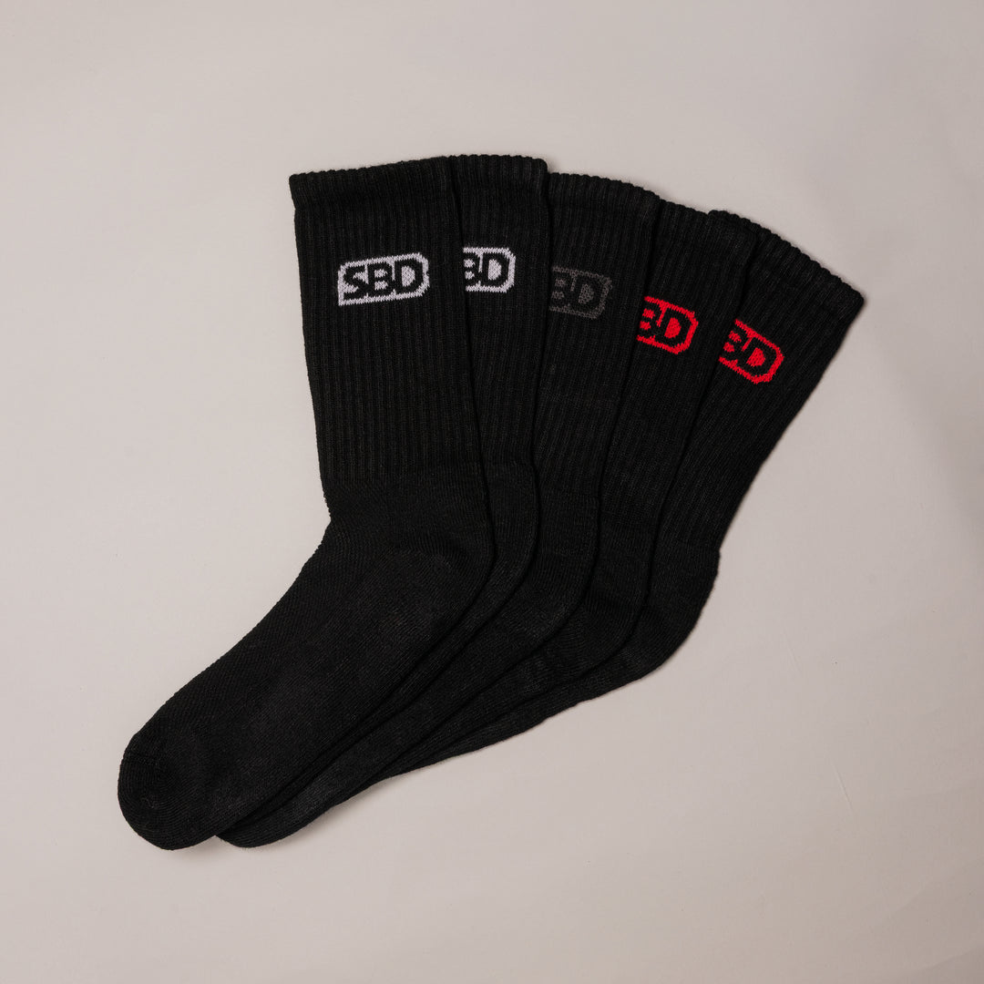 Multipack Black Crew Socks