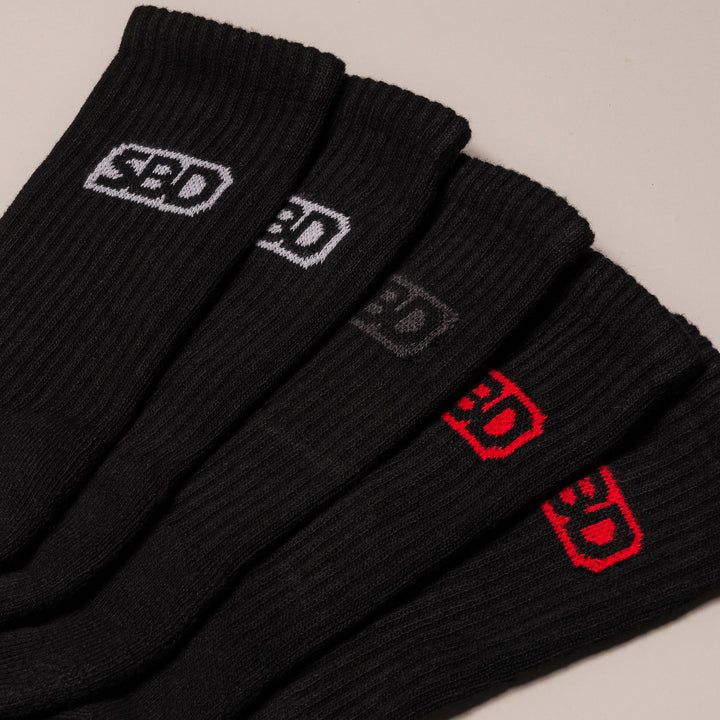 Multipack Black Crew Socks