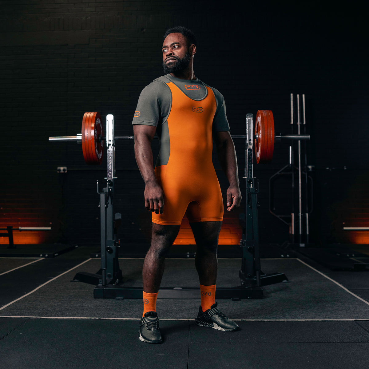 Men's Forge Orange Powerlifting Singlet