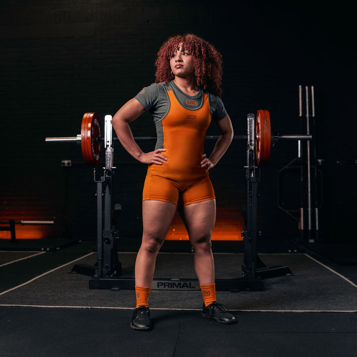 Women's Forge Orange Powerlifting Singlet