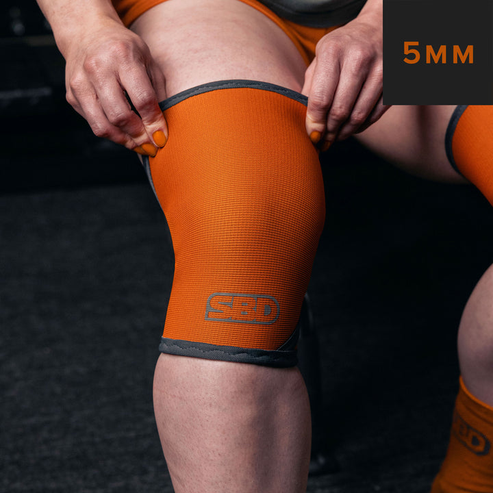 Forge Orange Weightlifting Knee Sleeves